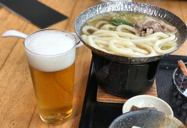 牛小鍋とビール