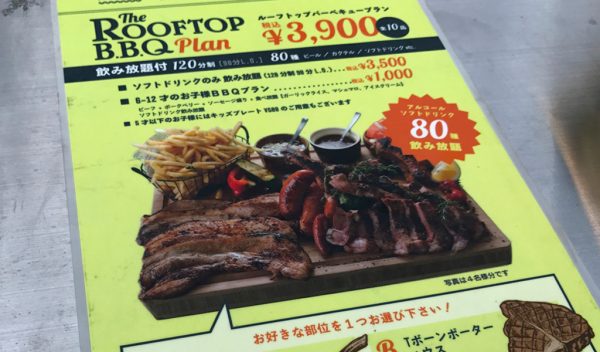 なんばパークス パークスガーデン ザ・ルーフトップ バーベキュー 手ぶらBBQ 屋上 リニューアル 飲み放題 アルコール ビール