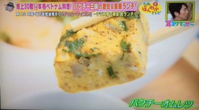 ほんわかテレビ 関西マル得ランキング 耳ヨリでっせ～ グルメ 5月19日 贅沢ランチ ベトナム料理 アパホテル パクチーセット