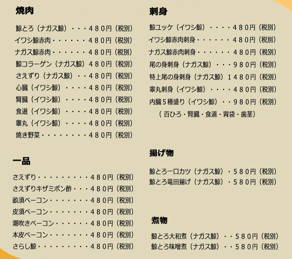 クジラ焼肉専門店 くじらや モツ鍋 ハリハリ鍋 ユッケ 刺身 十三しょんべん横丁 オープン 大阪初 全国初 2号店 新店 福島 ABC朝日放送局前 梅田 大阪駅前ビル メニュー