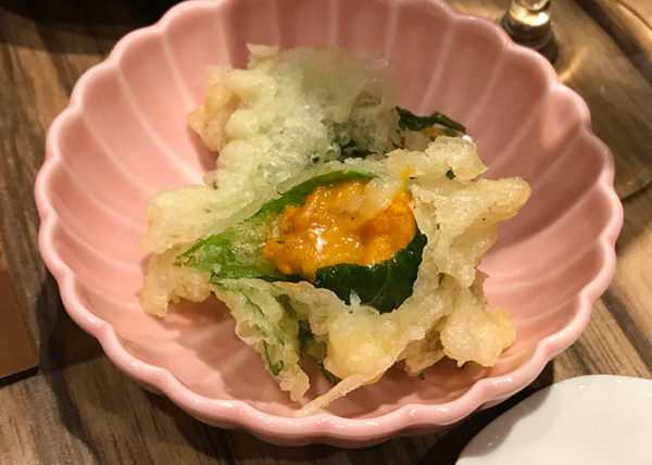 天ぷら 喜久や 味玉天ぷら 雲丹 ウニ 海鮮