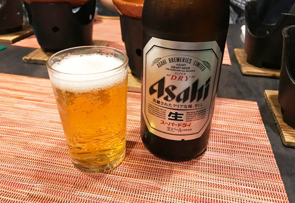 朝日楼  夕食 ビール