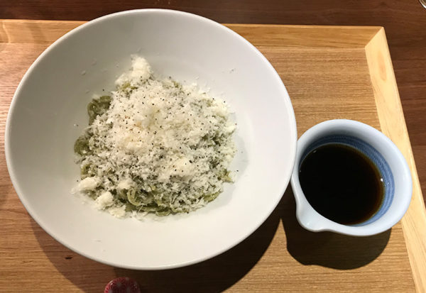 おふろcafe bijinyu 美肌湯 パスタ ちゅるりん麺 カチョカバロチーズがけ