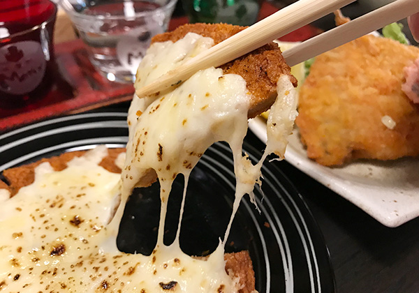 日本酒バル 茶屋町Marry チーズカツ天 とろけるチーズ