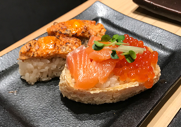 西宮北口 杉玉 寿司 居酒屋 飲める親子稲荷 海のフォアグラ 雲丹バター炙り