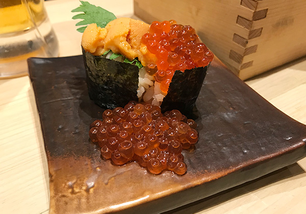 西宮北口 杉玉 寿司 居酒屋 雲丹といくらのこぼれ軍艦