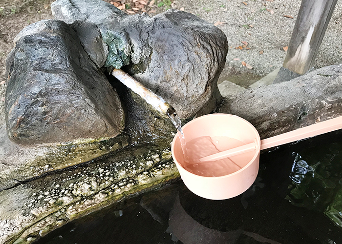 鳥取 三朝温泉 三朝神社 手水舎 飲泉 神の湯