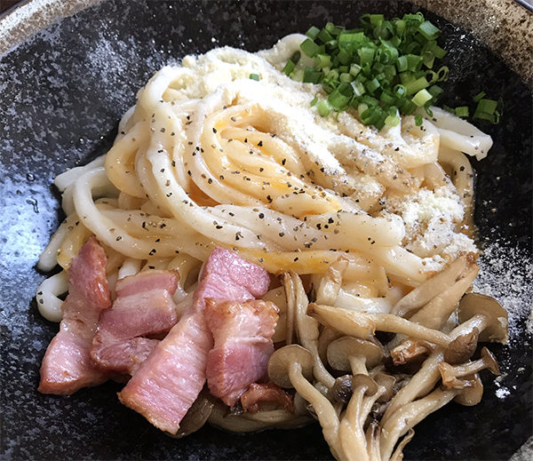 マツコの知らない世界 やわうどんの世界 釜玉うどん 功刀屋　カルボナーラ釜玉