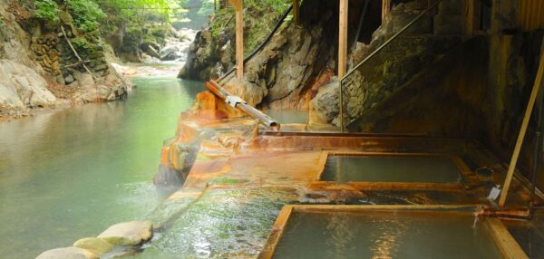 栃木 那須塩原 明賀屋本館 露天風呂