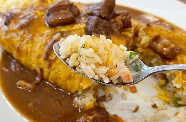 和歌山 洋食 老舗 レストラン フライヤ ランチセット Cセット カレーソース 洋風焼きめし オムライス