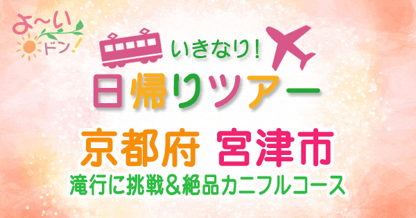 よーいドン いきなり日帰りツアー 京都 宮津市 日帰り下見旅 滝行 カニフルコース