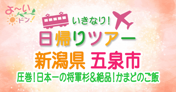 よーいドン いきなり日帰りツアー 新潟 五泉市