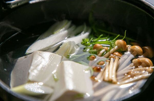 箱根温泉 鶴井の宿 紫雲荘 朝ごはん 湯豆腐