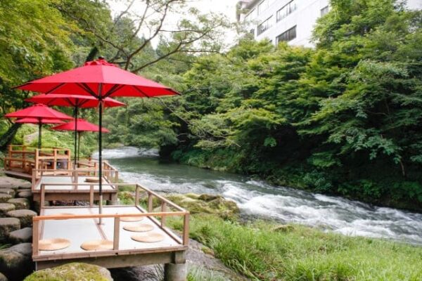 石川 加賀 山中温泉 鶴仙渓 川床