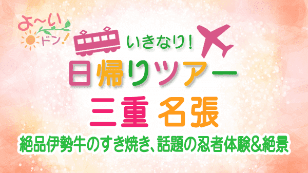 よーいドン いきなり日帰りツアー 三重県 名張市