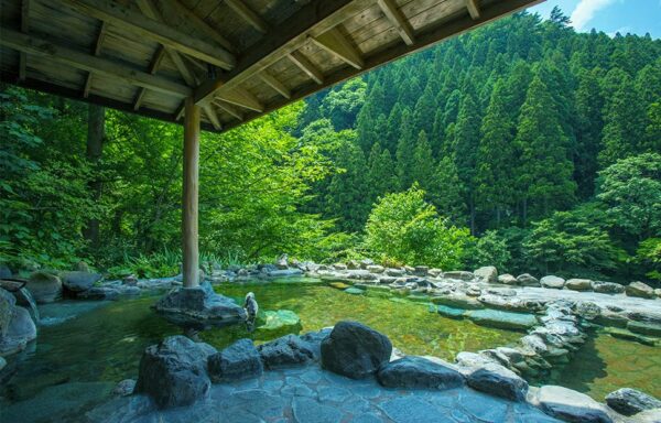 バナナマンの早起きせっかくグルメ 宿の朝ごはん 群馬 みなかみ町 檜の宿 水上山荘 露天風呂