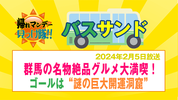 帰れマンデー バスサンド 群馬 福士蒼汰 群馬県レジェンド 中山秀征 井森美幸 伊香保温泉 徳明園 洞窟観音