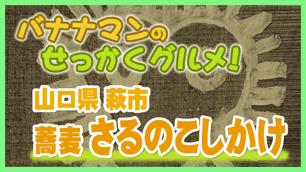 バナナマンのせっかくグルメ 山口県 萩市 蕎麦 さるのこしかけ