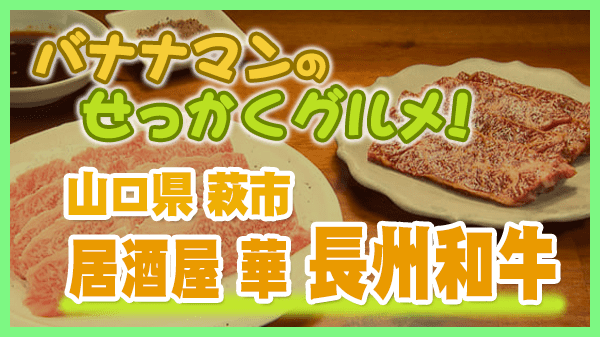 バナナマンのせっかくグルメ 山口県 萩市 居酒屋 華 長州和牛