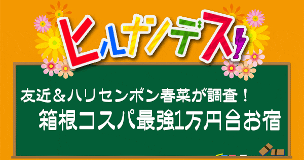 ヒルナンデス 箱根 1万円台で泊まれる宿 友近 ハリセンボン春菜