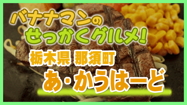 バナナマンのせっかくグルメ 栃木県 那須町 ダイニングキッチン あ・かうはーど ステーキ ハンバーグ