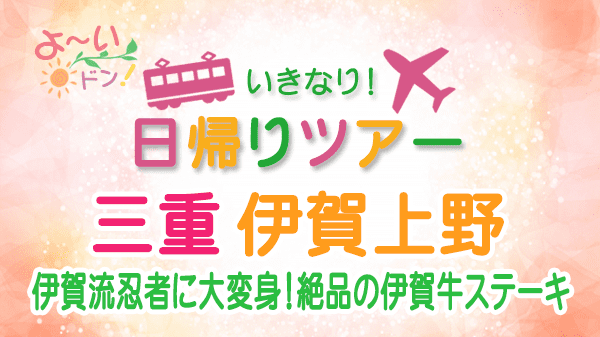 よーいドン いきなり日帰りツアー 三重県 伊賀上野