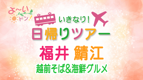 よーいドン いきなり日帰りツアー 福井県 鯖江市