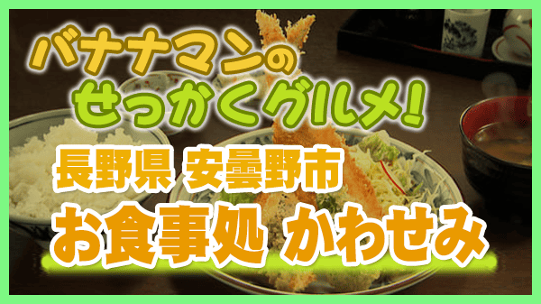 バナナマンのせっかくグルメ 長野県 安曇野市 お食事処 かわせみ アジフライ定食
