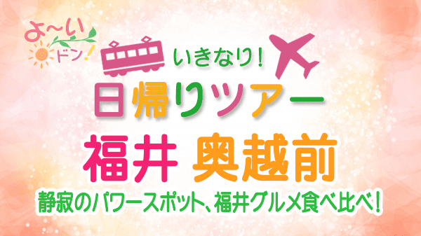 よーいドン いきなり日帰りツアー 福井 奥越前