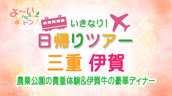 よーいドン いきなり日帰りツアー 三重県 伊賀