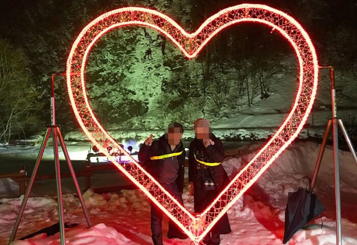 奥飛騨温泉郷 タルマかねこおり ライトアップ