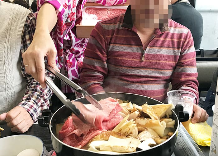 滋賀 魚松 あばれ食い 近江牛 松茸 すき焼き