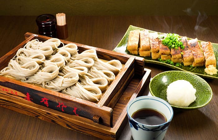 東京 神田 越後 妻有庵 へぎそば 栃尾揚げねぎ味噌