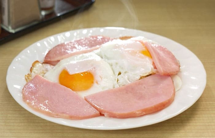 東京都 文京区 千駄木 大衆食堂 動坂食堂 ハムエッグ