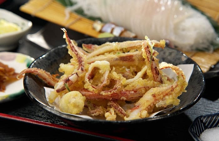 静岡 熱海 イカ 活け造り御膳 活イカ定食 天ぷら
