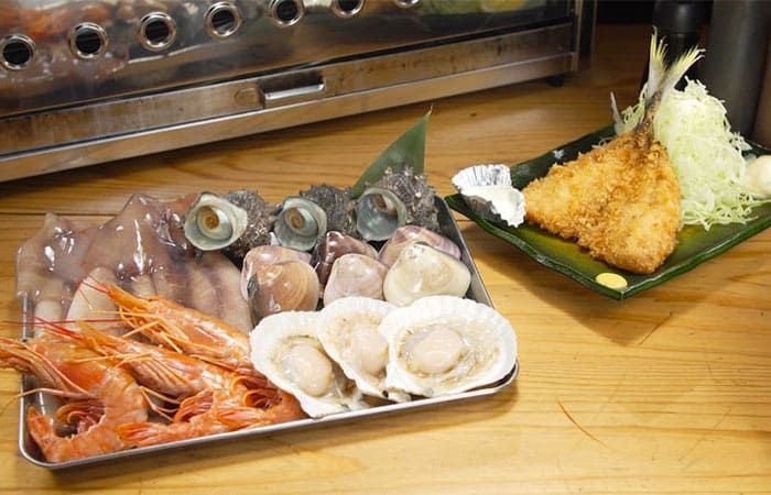 ベスコングルメ 千葉 房総半島 鴨川 浜の食堂 浜焼き アジフライ