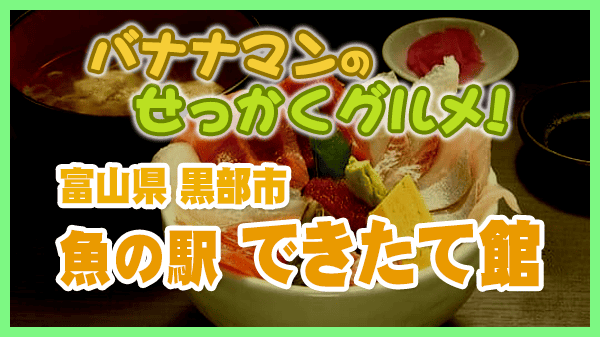 バナナンマンのせっかくグルメ 富山県 黒部市 魚の駅 生地 できたて館 特盛海鮮丼